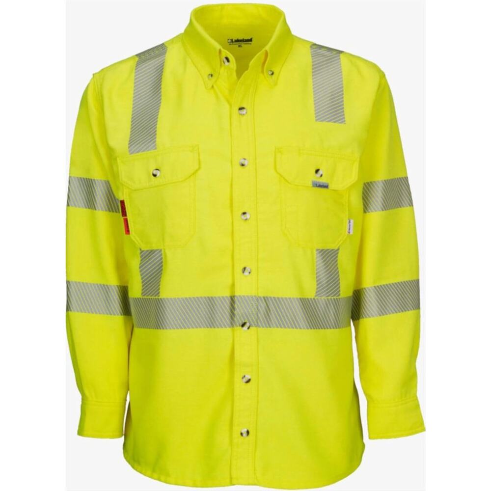 NEW!‎ LAKELAND ISH65DH29RT-LG Westex DH FR Shirt, Hi-Vis LG/TL - Picture 11 of 12